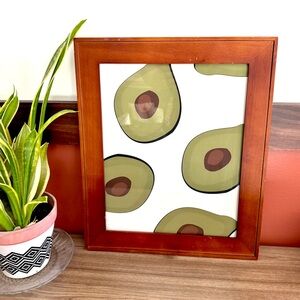 Avocado Canvas Art Print Vintage Wood Framed Wall Hanging Art Kitchen Home Decor